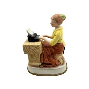 Vintage Ceramic Secretary at TW Music Bx Hand Painted Figurine 7 In 1950